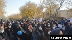 Teachers in Isfahan protest low wages in December.