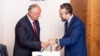 Imagine de la întrevederea cu Dodon, publicată de Ľuboš Blaha, vicepreședinte al parlamentului Slovaciei și vicepreședinte al partidului „Direcția – Social-Democrația”, pe Telegram.