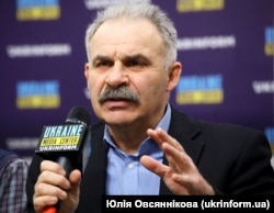 Голова Державної служби України з етнополітики та свободи совісті Віктор Єленський під час пресконференції на тему: «Нічого святого: воєнні злочини російських окупантів проти релігійних громад та священнослужителів». Київ, 24 січня 2024 року