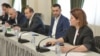 საპარლამენტო პოლიტიკური ჯგუფის, „ლელოს“ წევრი ანა ნაცვლიშვილი (მარჯვნივ) პარლამენტის ადამიანის უფლებათა კომიტეტის სხდომაზე. 2 აპრილი, 2024 წელი