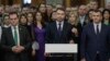 Liderii partidelor Alianței Drepta Unită, de la stânga la dreapta: Ludovic Orban (Forța Dreptei), Cătălin Drulă (USR) și Eugen Tomac (PMP)