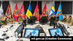 Представники України під час віртуального засідання Контактної групи з оборони України у форматі «Рамштайн». Київ, 23 січня 2024 року 