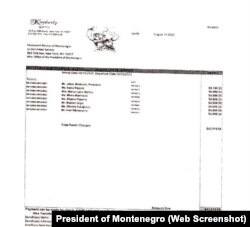 Hotelski troškovi za dio delegacije predsjednika Crne Gore Jakova Milatovića u Njujorku