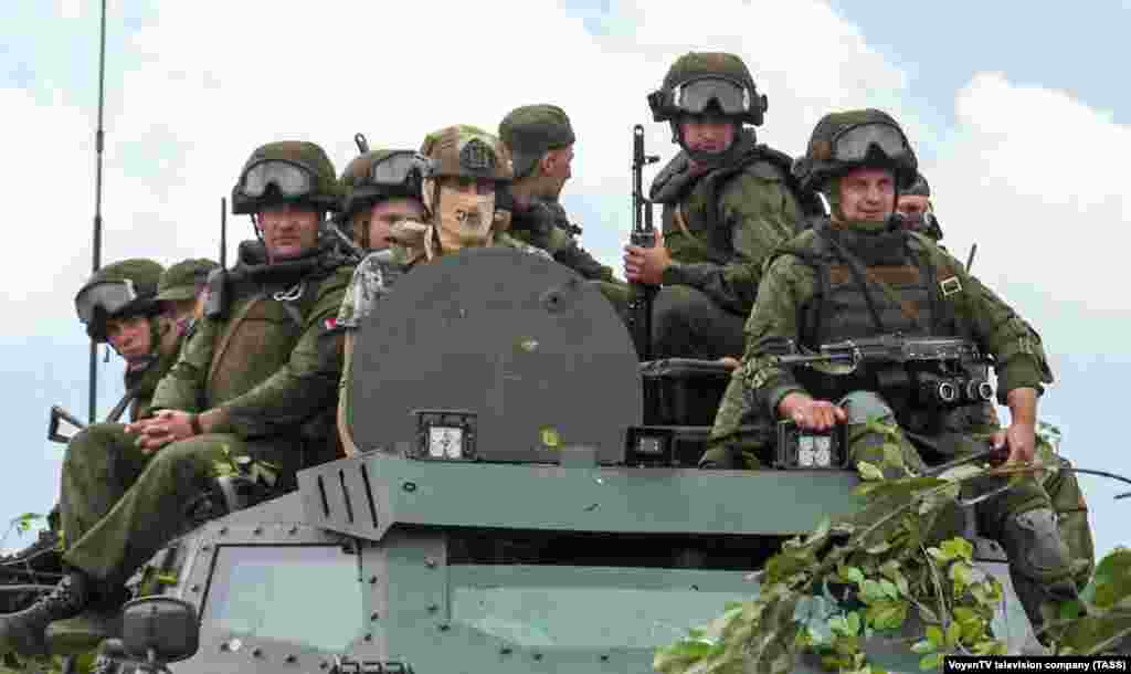 Belarusian and Wagner fighters training near the Polish border. A Polish official called the joint training exercises "a clear provocation." 