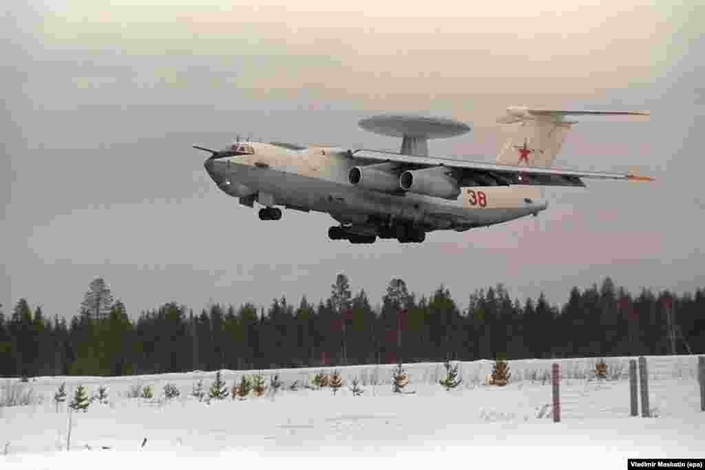A Russian A-50 takes off from an airport in the Komi Republic in March 1995. Konstantin Krivolap, an aviation expert and former test engineer at Ukraine’s Antonov aircraft company, said the loss of one of Russia's most advanced and important surveillance aircraft would have a significant impact on Russia’s air defenses. Estimating that Moscow has up to nine A-50s in operation, he said “the loss of such an aircraft would be critical, because the remaining eight must control all the airspace along the Russian border, starting from the Arctic to the Baltic Sea, the area around Central Asia and especially Ukraine.” He added that, “in theory, at least two or three such aircraft are needed around Ukraine to control this airspace. 
