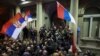 Protest ispred beogradske skupštine na poziv opozicione koalicije "Srbija protiv nasilja" zbog navoda o izbornoj krađi, 24. decembar 2023.