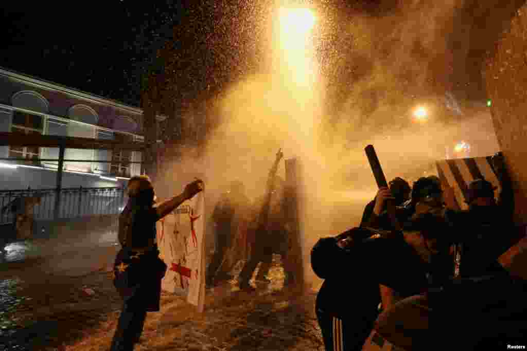 In a statement, the U.S. State Department condemned the violence against protesters and the lawmakers' vote, calling it "anti-Western." 