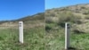 Armenia - A border post placed at a newly delimited section of the Armenian-Azerbaijani border, April 23, 2024.