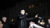 Damjan Knežević, lider Narodnih patrola, tokom protesta desničara u Beogradu, 15. februara 2023. 