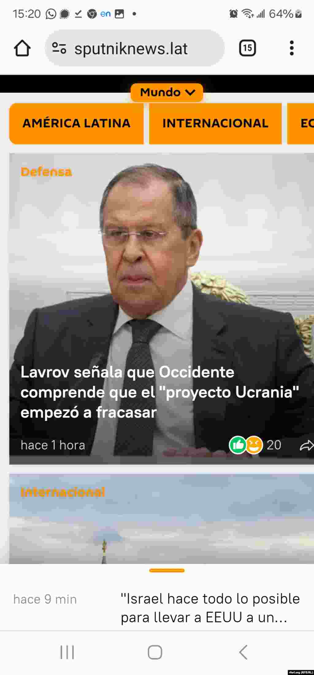 Internet stranica Sputnika na španskom otvorena u Briselu 30. januara 2024. 