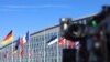 Prazan stup za zastavu nove članice ispred sedišta NATO u Briselu, 4. april