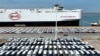 Vehiculele electrice produse de BYD înainte care urmează să fie exportate în Brazilia, în portul Lianyungang din provincia Jiangsu, China, pe 25 aprilie 2024.