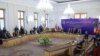 IRAN - The foreign ministers of Azerbaijan, Turkey, Iran, Armenia and Russia meet in Tehran, October 23, 2023.