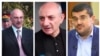 Former Nagorno-Karabakh leaders Arkadi Gukasian (left), Bako Sahakian (center), and Arayik Harutiunian (file photo)