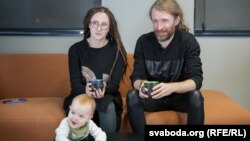 Alina Nahornaya and Ihar Sluchak: "The [pro-Lukashenka people] are getting a break from us," Ilhar says. "But we will settle down and get to work."