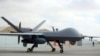 A U.S. MQ-9 drone is on display during an air show at Kandahar Airfield, Afghanistan, Tuesday, Jan. 23, 2018.