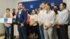 Dominic Fritz la conferința de presă USR din 10 iunie, a doua zi după ce a fost ales primar al Timișoarei pentru al doilea mandat
