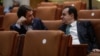Cătălin Drulă, președintele USR, alături de Ludovic Orban, cel al Forței Dreptei. Cei doi ar putea conduce o alianță de dreapta care să lupte cu PSD-PNL la alegerile viitoare. 