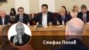 Колаж с автора на фона на кадър от преговорите между лидерите на ГЕРБ-СДС и "Продължаваме промяната-Демократична България".