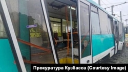 Dozens of people were hospitalized after the tram collision in Kemerovo on June 6.