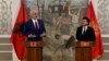 Premijeri Albanije i Crne Gore Edi Rama i Dritan Abazović na zajedničkoj konferenciji za medije u Podgorici, 7. jul 2023. godine