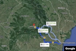 Drum parcurs de militarii francezi până la baza militară de la Cincu.