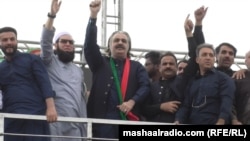 Protesters in Swat, Khyber Pakhtunkhwa, demanding the release of former Prime Minister Imran Khan on June 8.