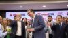 Premijer Srbije Miloš Vučević i predsednik Srbije Aleksandar Vučić proslavljaju pobedu koalicije okupljene oko naprednjaka u skoro svim gradovima i opštinama na lokalnim izborima, 2. jun 2024.