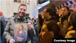 ნიკა კვიტატიანი ე.წ. აგენტების კანონის საწინააღმდეგო აქციებზე
