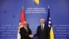 Sastanak ministra prometa i komunikacija BiH Edina Forte (desno) i mnistra građevinarstva, saobraćaja i infrastrukture Srbije Gorana Vesića o izgradnji autoputa Beograd- Sarajevo, Sarajevo, 12. juni. 2023 