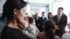 Armenia - EU Commissioner for Crisis Management Janez Lenarcic talks to refugees from Nagorno-Karabakh, October 6, 2023.