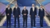 Poziranje u Skoplju: Premijer Crne Gore Milojko Spajić (prvi sleva), predsednik Srbije Aleksandar Vučić, premijer Severne Makedonije Dmitar Kovačevski, premijer Albanije Edi Rama i premijer Kosova Aljbin Kurti (22. januar 2024. godine)