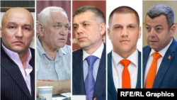 Five of the nine people recently sanctioned by Canada. From left to right: Grigore Caramalac, Valeri Klimenko, Alexandr Kalinin, Serghei Burgudji, and Igor Himici.