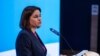 Сьвятлана Ціханоўская на выступе ў Бэрліне 7 лістапада 2023