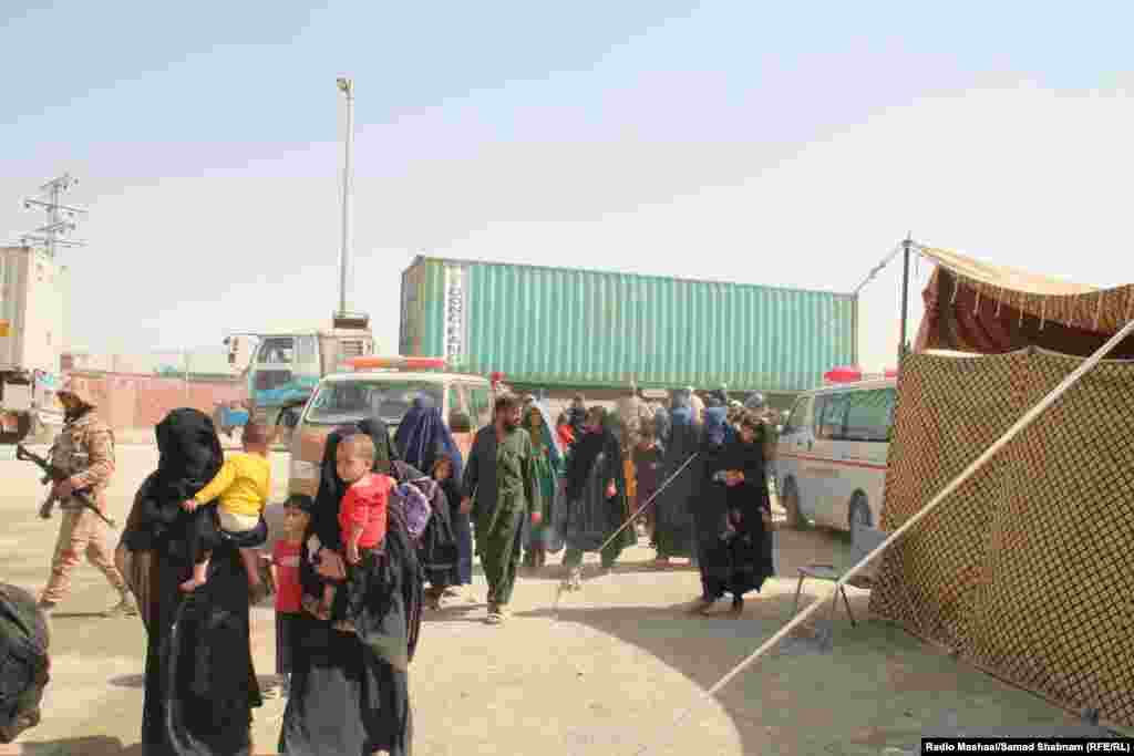 Afghans arrive at the Chaman border crossing. Islamabad has resorted to threats and abuse to compel the illegal Afghans to leave the country, Human Rights Watch says. Many fled Afghanistan during the decades of armed conflict that the country has suffered since the late 1970s. The Taliban's takeover after the withdrawal of U.S.-led coalition forces in 2021 led to another exodus.