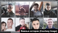 Военные РФ, подозреваемые в убийствах в украинском селе Андреевка - Даниил Фролкин ( в нижнем левом углу), Дмитрий Данилов, Руслан Глотов, Иван Шепеленко