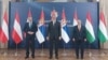 Predsednik Srbije Aleksandar Vučić, predsednik Vlade Mađarske Viktor Orban i kancelar Austrije Karl Nehamer na sastanku o migracijama. Beograd, 16.11.2022