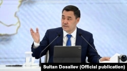 Kyrgyz President Sadyr Japarov made his land-swap offer at a recent press conference.