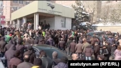 Armenia - Workers of Zangezur Copper-Molybdenum Combine, continue a general strike, Kajaran, February 10, 2025.