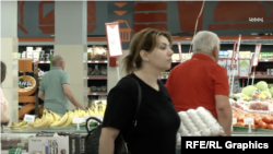 Armenia - Shoppers at a supupermarket in Yerevan.