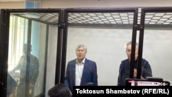 Almazbek Atambaev appears in a Bishkek court on April 11.