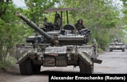 Pro-Russian soldiers in the Donetsk region on May 22.