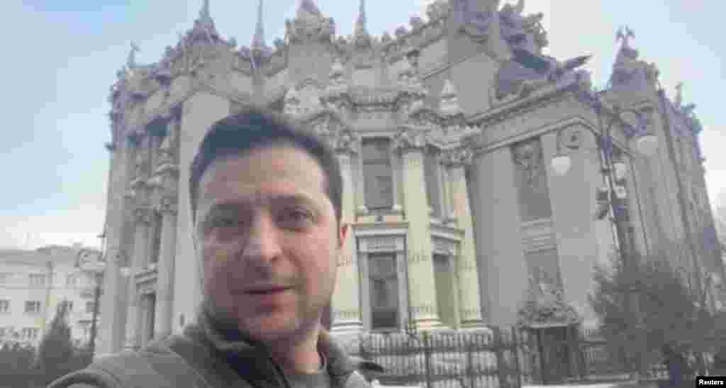 Ukrainian President Volodymyr Zelenskiy issued a video message early on February 26 from Kyiv. He said there will be no Ukrainian capitulation. 