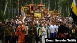 Povorka u znak sećanja na Nikolaja II, poslednjeg cara Rusije i njegove porodice, Jekaterinburg, 17. jul 2017.