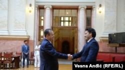Predsednik Skupštine Srbije Ivica Dačić primio je u parlamentu crnogorskog premijera Dtirana Abazovića. 29. jun 2022.