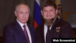 Президент РФ Владимир Путин и глава ЧР Рамзан Кадыров