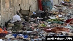 Belongings left at the site of the August 26 bomb attack on Kabul airport that was claimed by Islamic State in Khorasan and which killed scores of people.
