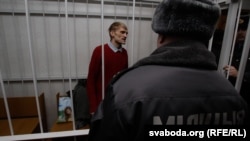 The trial of Syarhey Kavalenka, who is seen here in the dock during his trial in Vitsebsk last week, ended with a new two-year jail sentence over an alleged parole violation.