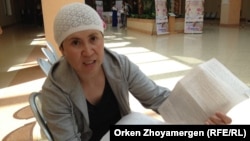 "My daughter tested positive for [the hepatitis C virus] in May and she didn't have such a problem before," says Roza Kyldebaeva.