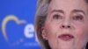 Predsednica Evropske komisije Ursula fon der Lajen (Von der Leyen) obraća se medijima tokom konferencije za novinare sa predsednikom grupe desnog centra Evropske narodne partije (EPP) u Evropskom parlamentu u Briselu, 21. februara 2024.